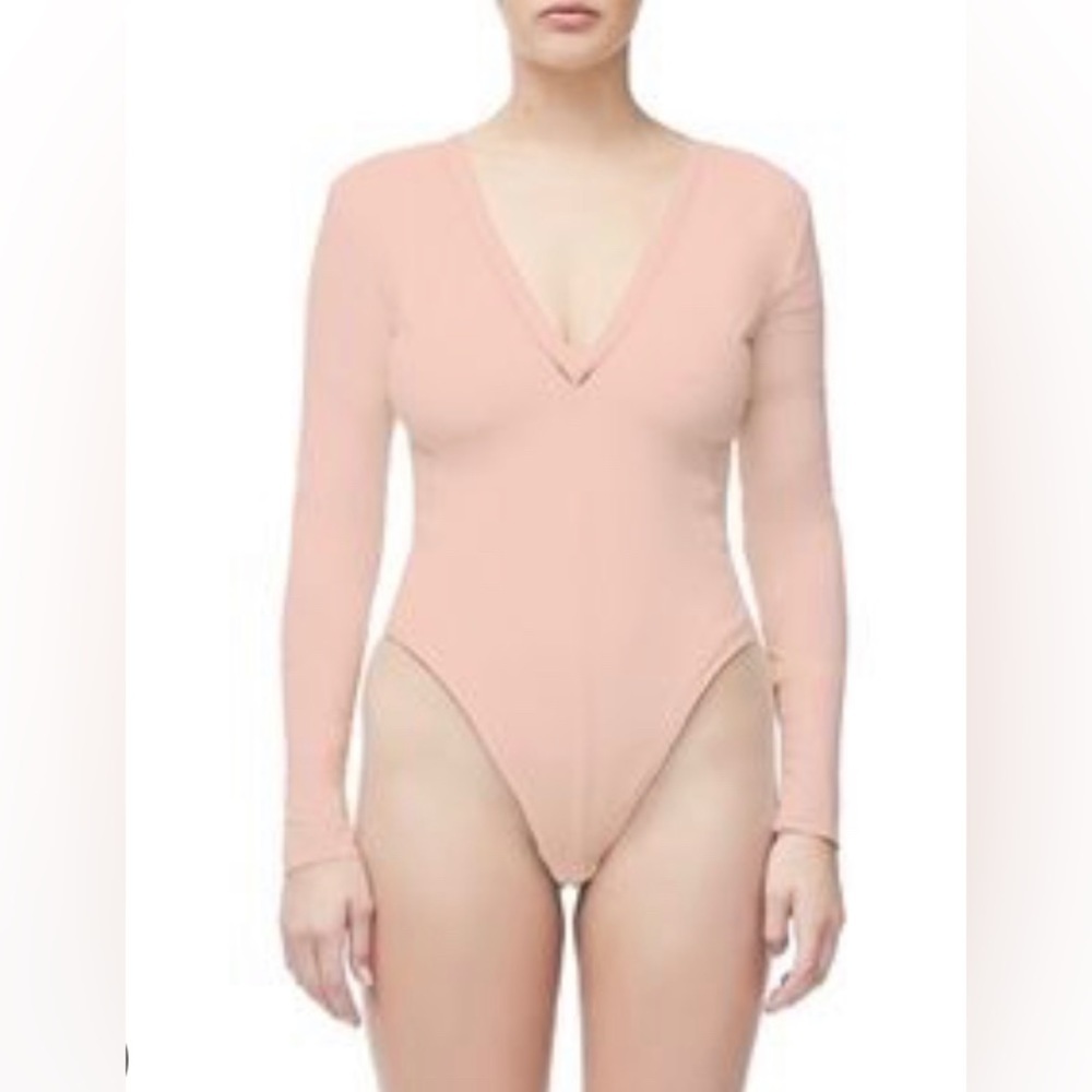 GOOD AMERICAN Women's Good Body Low Down Thong Bodysuit NWOT sz 4 or XL